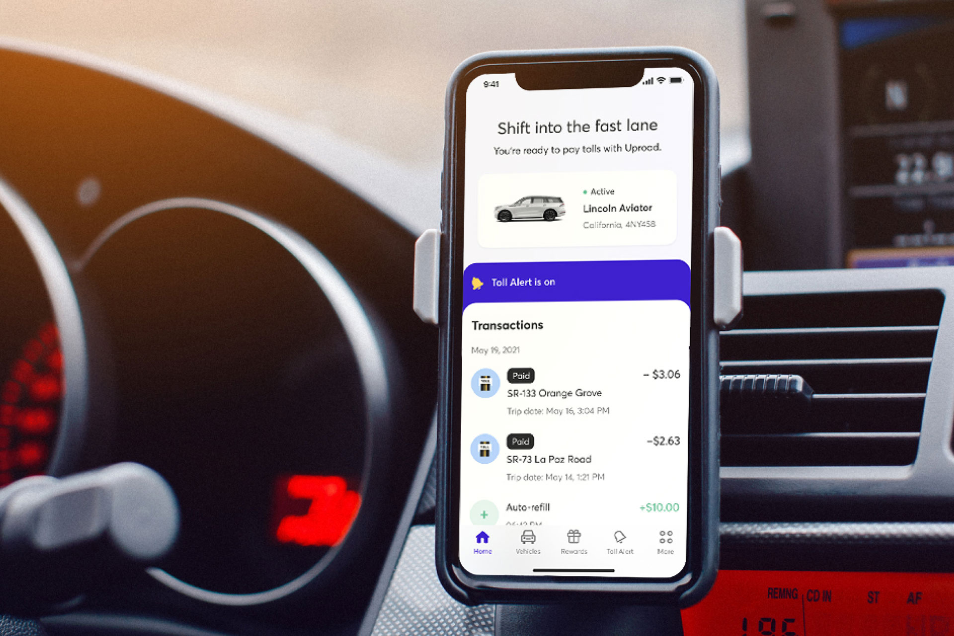 Mobiltelefon in einem Auto